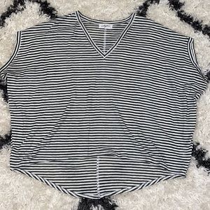 olive and white stripe tee